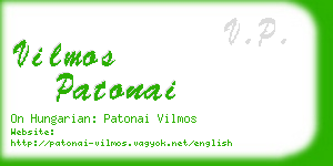 vilmos patonai business card